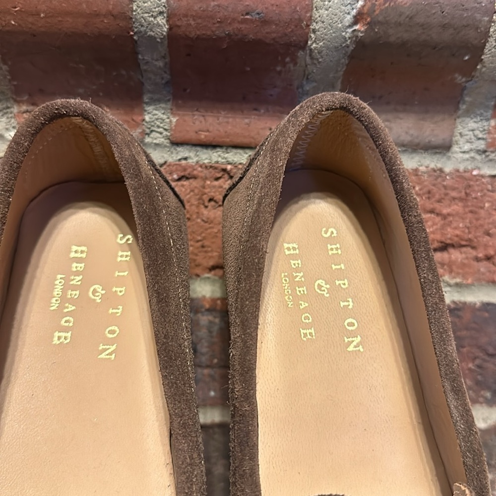Women’s SZ 39 Shipton & Heneage brown suede/leather loafer - Picture 6 of 7